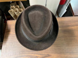 VTG USA Champ Felt Brown Men's Fedora Sharpsville PA Sz 7 Gangster Dress Movie p