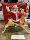 Vtg Sterling Hi Ho Santa Figure On Reindeer Orig Box 1950's Decor Christmas Nice