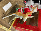 Vtg Sterling Hi Ho Santa Figure On Reindeer Orig Box 1950's Decor Christmas Nice