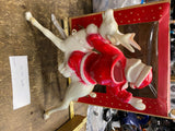 Vtg Sterling Hi Ho Santa Figure On Reindeer Orig Box 1950's Decor Christmas Nice