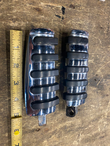 Harley Airfoil Chrome Rubber Footpegs Sportster Dyna Softail chopper OEM Highway