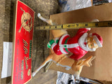 Vtg Sterling Hi Ho Santa Figure On Reindeer Orig Box 1950's Decor Christmas Nice