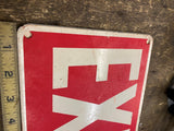Vtg NOS EXIT Heavy metal sign 10x7 Man Cave Garage Service Station factory Mill