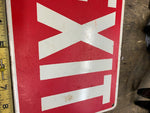 Vtg NOS EXIT Heavy metal sign 10x7 Man Cave Garage Service Station factory Mill