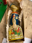 1935 Vtg Marx Tin Lithograph Windup Toy “Walking Popeye Sailor Parrot Cage Box!