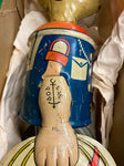 1935 Vtg Marx Tin Lithograph Windup Toy “Walking Popeye Sailor Parrot Cage Box!
