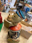 1935 Vtg Marx Tin Lithograph Windup Toy “Walking Popeye Sailor Parrot Cage Box!