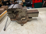 vtg antique giant heavy duty #6 swivel bottomed Bench vice worker tools