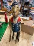 1935 Vtg Marx Tin Lithograph Windup Toy “Walking Popeye Sailor Parrot Cage Box!