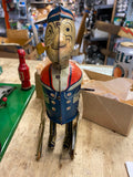 1935 Vtg Marx Tin Lithograph Windup Toy “Walking Popeye Sailor Parrot Cage Box!