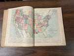 VTG Antique 1885 Harper's School Geography With Maps Hardcover Book