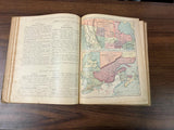 VTG Antique 1885 Harper's School Geography With Maps Hardcover Book