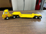 Vintage 1960s Tonka Made in USA Yellow Lowboy Truck & Trailer Pressed Steel