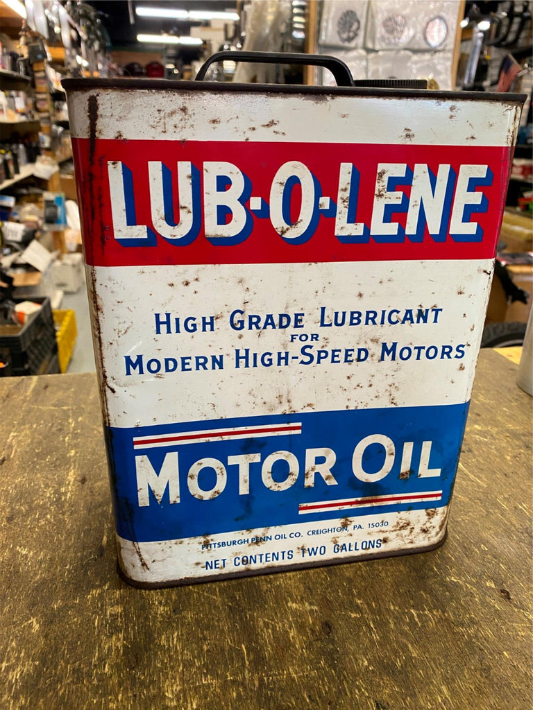 Lube o lene 2 gallon OIl Can Creighton Pa Vintage motor gas