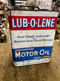 Lube o lene 2 gallon OIl Can Creighton Pa Vintage motor gas Service Station Gara