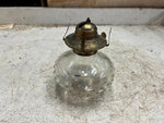 vtg clear hobnail farm lamplight brass oil lamp missing top