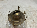 vtg clear hobnail farm lamplight brass oil lamp missing top