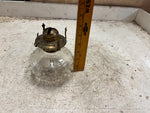vtg clear hobnail farm lamplight brass oil lamp missing top