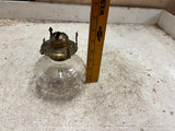 vtg clear hobnail farm lamplight brass oil lamp missing top