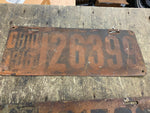 1916 Antique License Plate Ohio Auto Truck Hot Rat Rod Sign Vtg Man cave Garage
