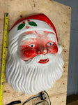Vtg Nova Santa Claus Light Up face Blow Mold 60's Wall Hanging 13" Light Up Deco