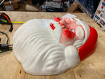 Vtg Nova Santa Claus Light Up face Blow Mold 60's Wall Hanging 13" Light Up Deco