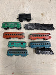 vtg lot of 9 Midgetoy traincar toys metal Pennsylvania train antique collectable