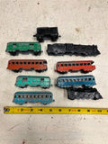 vtg lot of 9 Midgetoy traincar toys metal Pennsylvania train antique collectable