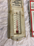 Vtg Thermometer C P Wachter plumbing Tin Sign Adverting Schuyl ave nj Wall mount