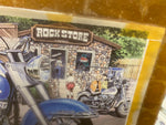 NOS Drawing poster Harley Panhead Framed 1959 Rock Store Malibu Ca Vtg Orig Glid