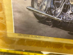 NOS Drawing poster Harley Panhead Framed 1959 Rock Store Malibu Ca Vtg Orig Glid