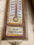 Vtg Thermometer Delano Granite Beland MN Tombstone Cemetery Advertising tin sign