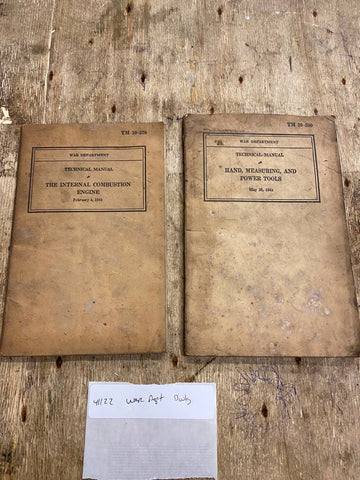 Vtg Military books War Department Engine Jeep Airplane USA Tools Equipment Gear