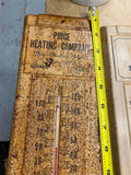 Vtg Thermometer Price heating co girard OH HVAC Advertising tin sign Wall Mount