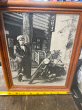 Marlin Brando Wild Ones Framed Picture Triumph Motorcycle Shop Movie 9x11 Vtg