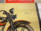 1933 Harley JD VL Literature Factory Knucklehead Factory Antique NOS OEM Poster!