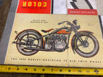 1933 Harley JD VL Literature Factory Knucklehead Factory Antique NOS OEM Poster!