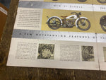 1933 Harley JD VL Literature Factory Knucklehead Factory Antique NOS OEM Poster!