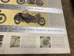 1933 Harley JD VL Literature Factory Knucklehead Factory Antique NOS OEM Poster!