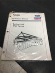 New Holland Ford Operators Manual Series 212A Disc Harrow Tractor Attachments