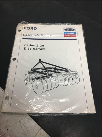 New Holland Ford Operators Manual Series 212A Disc Harrow Tractor Attachments