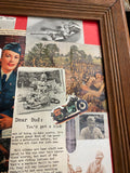 WW2 Collage Lot Pictures Advertising Harley WLA Military Framed 21x17 Poster Arm