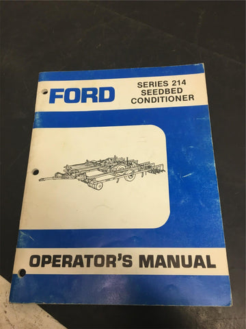 Ford operators manual series 214 seedbed conditioner Tractor attachments/ New Ho