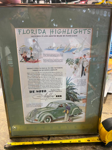 Desoto Airflow poster picture Metal framed Vtg Advertising 10x13 Chrysler Mopar