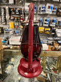 vtg Dietz monarch red railroad lantern NY USA galvanized red glass globe fitzall