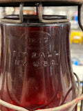 vtg Dietz monarch red railroad lantern NY USA galvanized red glass globe fitzall