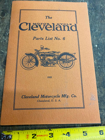 1925 Cleveland Motorcycle Co Parts Book Catalogue Literature Manual NOS Vtg Anti