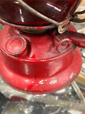 vtg Dietz monarch red railroad lantern NY USA galvanized red glass globe fitzall