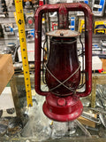 vtg Dietz monarch red railroad lantern NY USA galvanized red glass globe fitzall