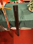 VTG Wood/Brass Steel Blade Claymore Broad Sword Sheath Lord of Rings Excalibur!